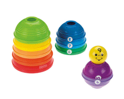 Fisher-Price - Cuencos apilables, juguete bebé +6 meses (Mattel W4472