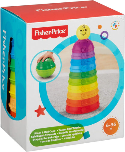 Fisher-Price - Cuencos apilables, juguete bebé +6 meses (Mattel W4472