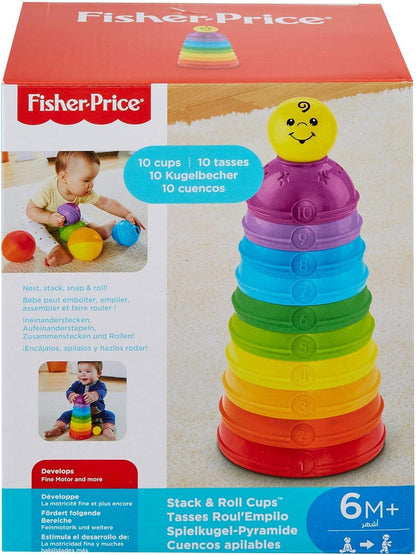 Fisher-Price - Cuencos apilables, juguete bebé +6 meses (Mattel W4472