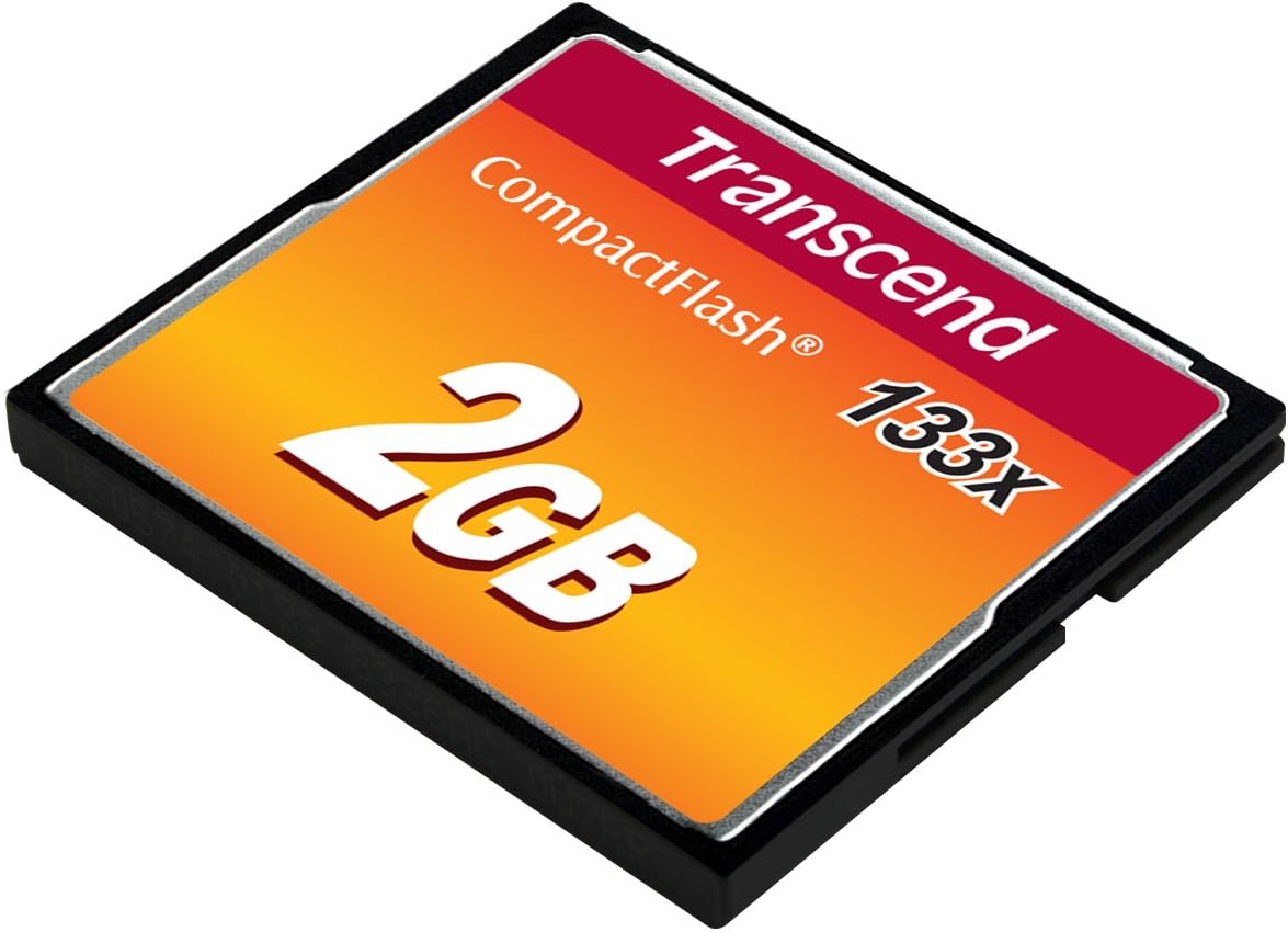 Transcend 2GB CompactFlash 133 Memory Card (CF Card) Up to 50/20 MB/s, Supports Ultra DMA transfer mode 4 with MLC NAND Flash ideal for entry-level DSLRs TS2GCF133 CF133 2 GB