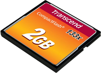 Transcend 2GB CompactFlash 133 Memory Card (CF Card) Up to 50/20 MB/s, Supports Ultra DMA transfer mode 4 with MLC NAND Flash ideal for entry-level DSLRs TS2GCF133 CF133 2 GB