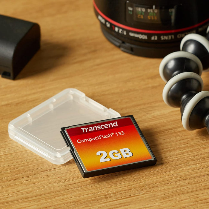 Transcend 2GB CompactFlash 133 Memory Card (CF Card) Up to 50/20 MB/s, Supports Ultra DMA transfer mode 4 with MLC NAND Flash ideal for entry-level DSLRs TS2GCF133 CF133 2 GB