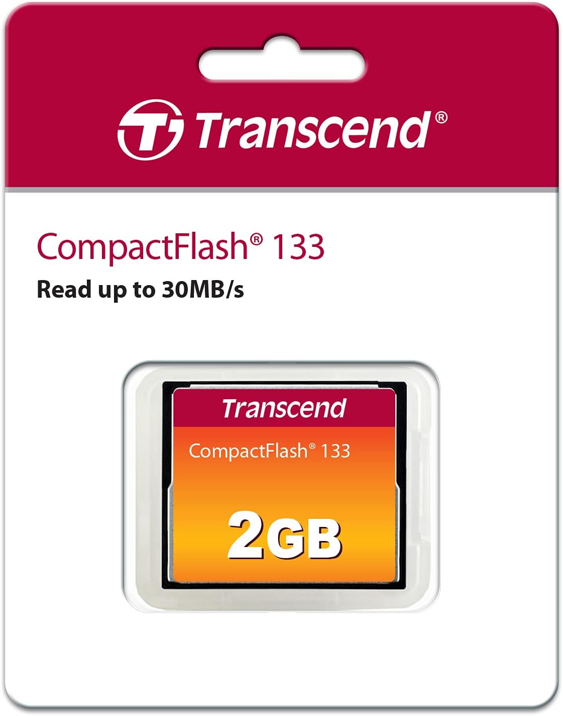 Transcend 2GB CompactFlash 133 Memory Card (CF Card) Up to 50/20 MB/s, Supports Ultra DMA transfer mode 4 with MLC NAND Flash ideal for entry-level DSLRs TS2GCF133 CF133 2 GB