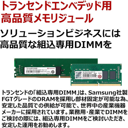 Transcend TS512MLK72V6H - Memoria RAM de 4 GB (240 Pin DIMM, DDR3 SDRAM, 1600 MHz, ECC