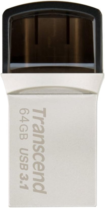 Transcend 64GB JetFlash 890 USB Type-C to USB 3.1 Gen 1 Dual Connector Up to 130MB/s OTG (On-The-Go) Flash Drive (USB Stick) for Android TS64GJF890S