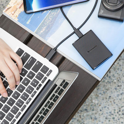 Transcend 500GB ESD270C Portable SSD USB 3.1 Gen 2 USB Type-C, Up to 520/460 MB/s (Ideal for desktops, laptops, on-the-go mobile devices and gaming consoles) TS50G