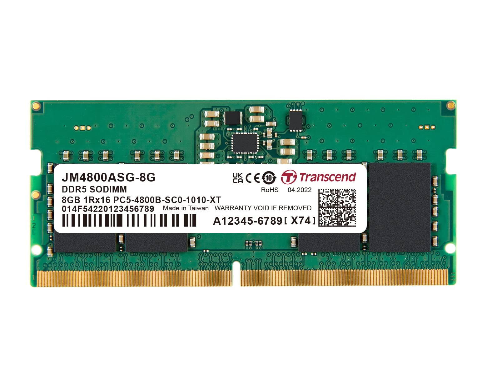 Transcend SO-DIMM Memory Module 8GB DDR5 4800MHz - JM4800ASG-8G