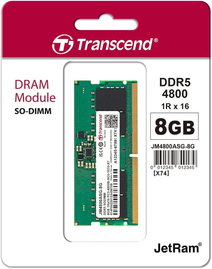 Transcend SO-DIMM Memory Module 8GB DDR5 4800MHz - JM4800ASG-8G