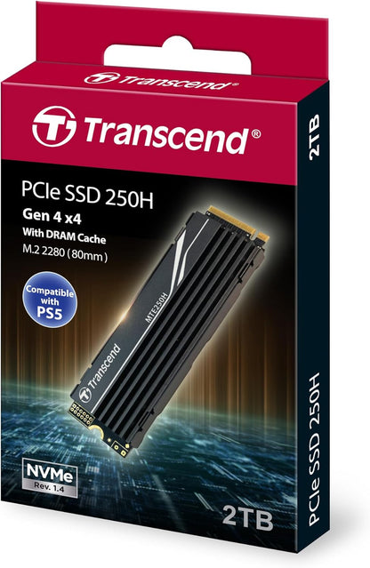 Transcend 1TB NVMe PCIe Gen4 x4 MTE250H M.2 SSD Solid State Drive TS1TMTE250H 1T 23.1mm x 80mm x 9.2 mm