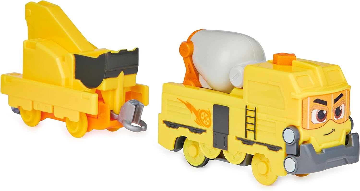 Mighty Express Motorised Train with Freight Wagon, Battery-Operated Locomotive with Wagon in Various Designs, No Pre-Selection Possible, 1 Train Included, from 3 Years, Black