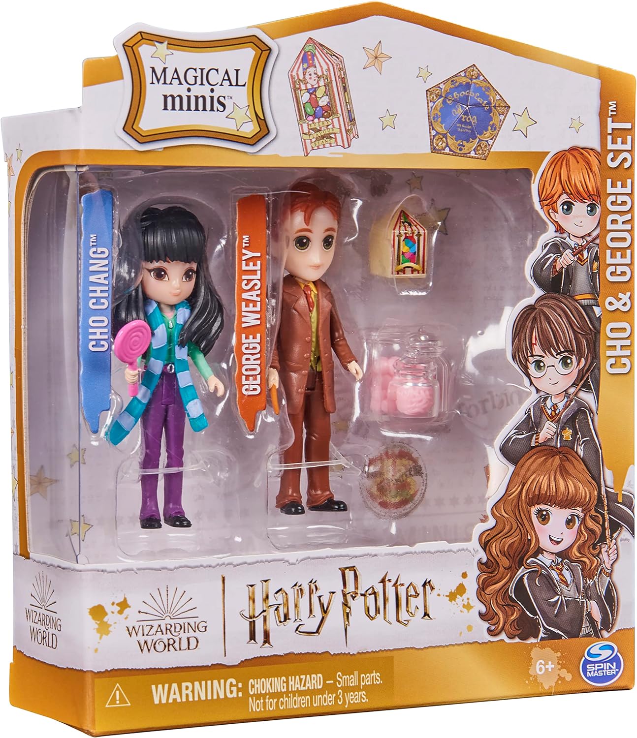 Wizarding World | George Weasley and Cho Chang Character Friendship Set | 3" Dolls | 2 Accessories | Toys for Ages 6+