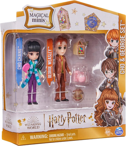 Wizarding World | George Weasley and Cho Chang Character Friendship Set | 3" Dolls | 2 Accessories | Toys for Ages 6+