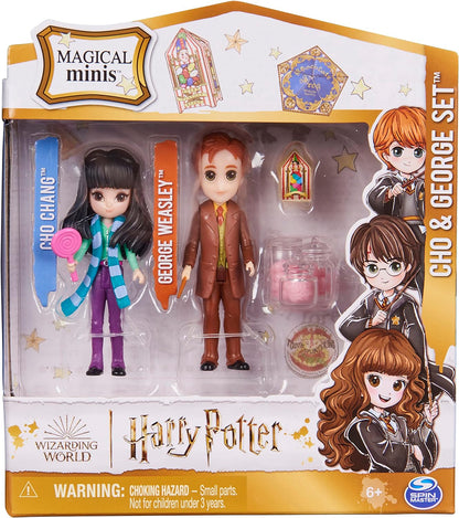 Wizarding World | George Weasley and Cho Chang Character Friendship Set | 3" Dolls | 2 Accessories | Toys for Ages 6+