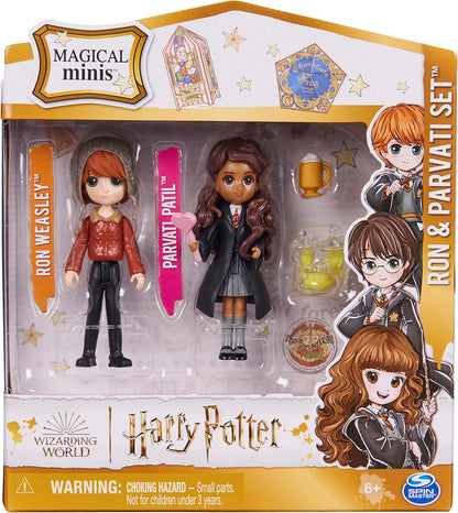 Wizarding World Harry Potter, Magical Minis Ron Weasley and Parvati Patil Figure Set with 2 Doll Accessories, Kids’ Toys for Ages 6 and up