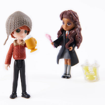 Wizarding World Harry Potter, Magical Minis Ron Weasley and Parvati Patil Figure Set with 2 Doll Accessories, Kids’ Toys for Ages 6 and up