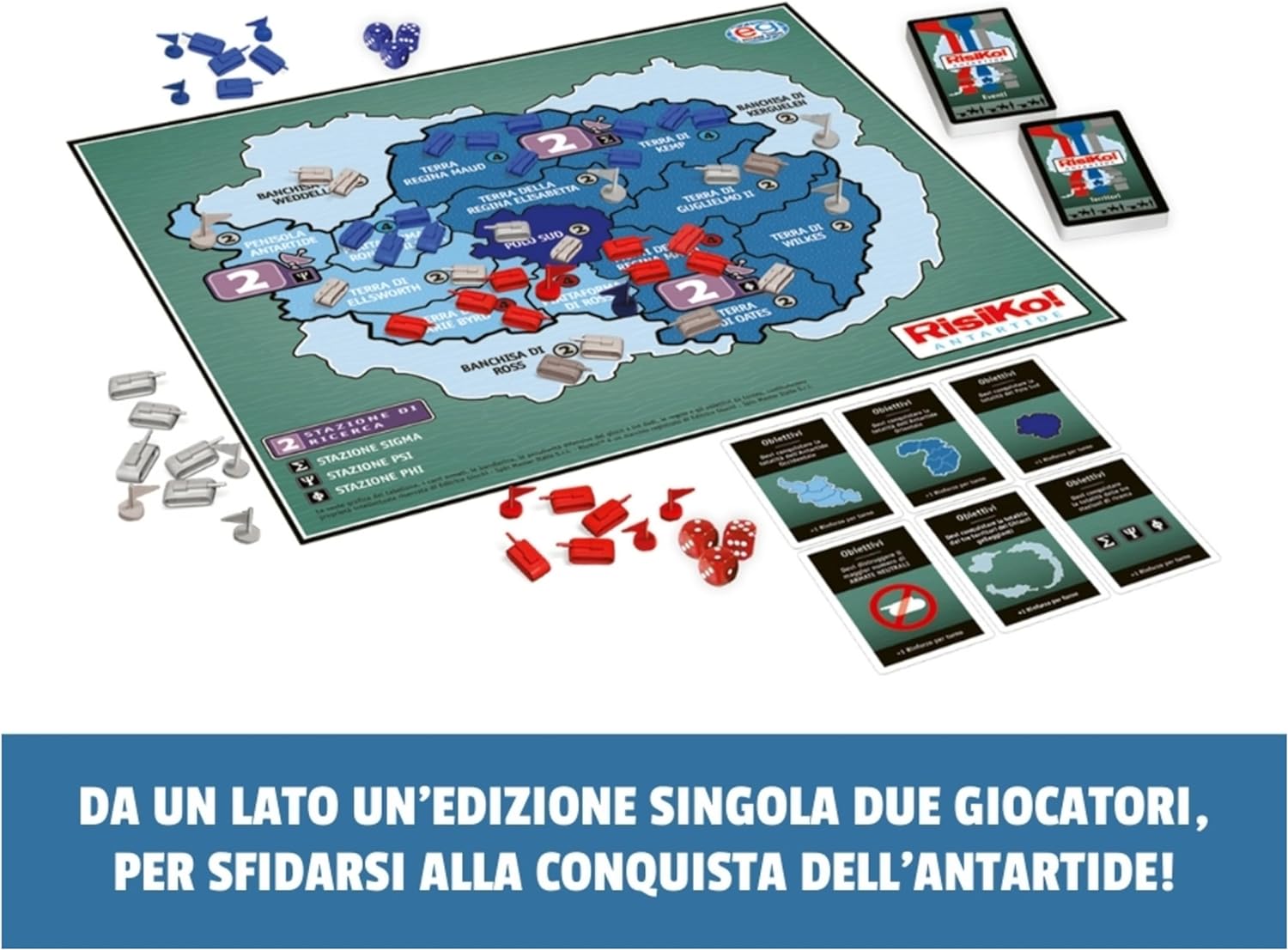 DC Comics 6065126 Verlag, Strategy Game, 1 Box for Adults and Children from 10 Years, 2 Board Game for Family Challenges, Single, Risk Antarctica, HF-Q-394