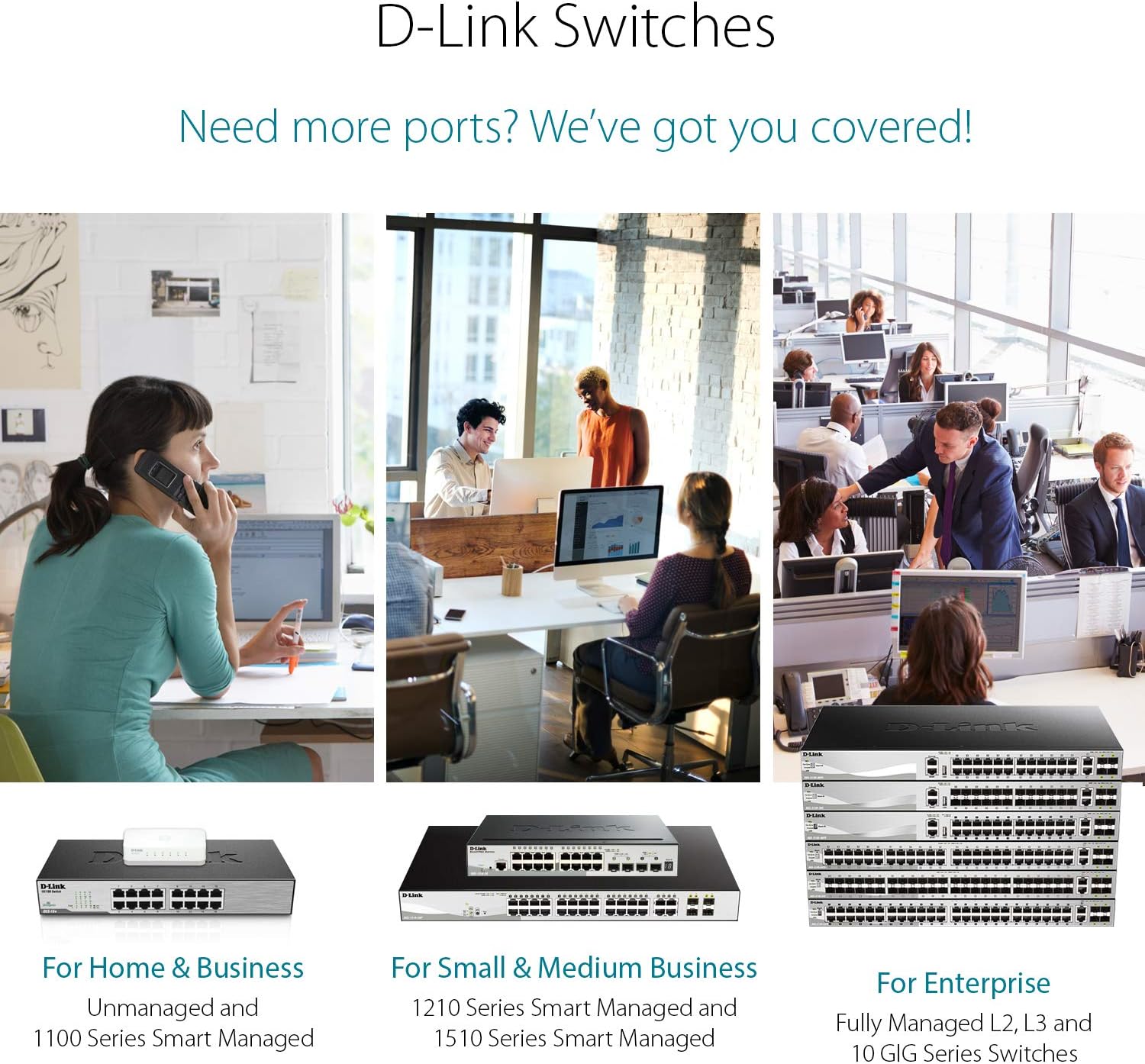 D-Link GO-SW-5E Switch Desktop, 5 Porte RJ45 Fast Ethernet 10/100Mbps, Plug & Play, Plastica