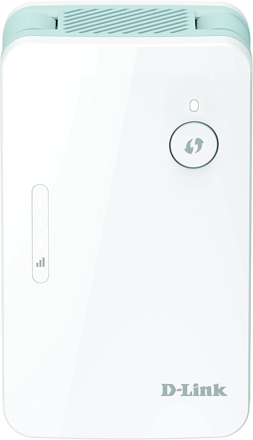 D-Link E15 Range Extender Mesh EAGLE PRO AI AX1500, ripetitore Wi-Fi, hotspot con porta Gigabit, MU-MIMO, OFDMA, Indicatore di segnale con AI, plug and play, WPS, WPA3