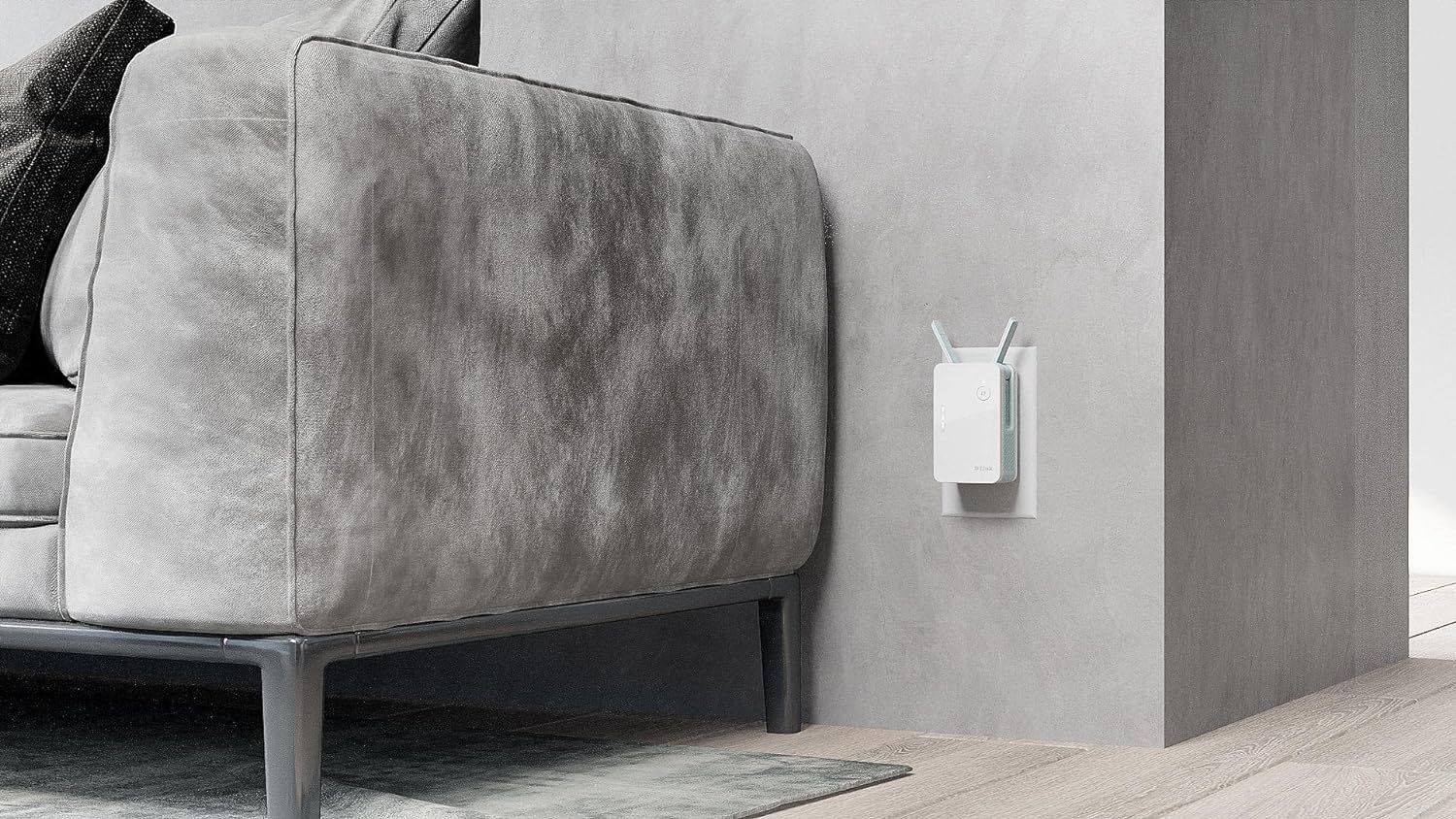 D-Link E15 Range Extender Mesh EAGLE PRO AI AX1500, ripetitore Wi-Fi, hotspot con porta Gigabit, MU-MIMO, OFDMA, Indicatore di segnale con AI, plug and play, WPS, WPA3