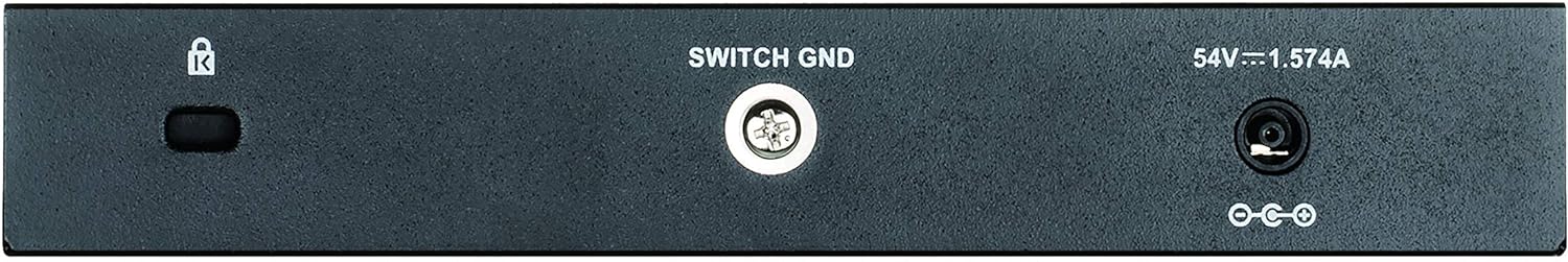 D-Link DGS-1100-08PV2/E, 8-Port Layer 2 Gigabit PoE Smart Switch (8 x 10/100/1000 Mbit/s BaseT PoE Port, 64W PoE Kapazität, lüfterlos, Metallgehäuse) - Nur EU-Netzkabel, Schwarz