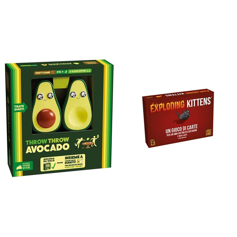 Asmodee - Throw Throw Throw Avocado, Board Game, Funny Party Game, 2-6 Players, 7+ Years, English Edition