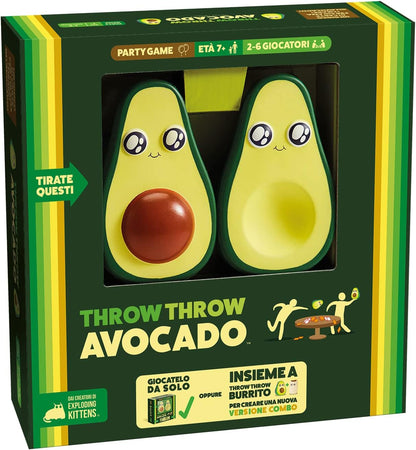 Asmodee - Throw Throw Throw Avocado, Board Game, Funny Party Game, 2-6 Players, 7+ Years, English Edition