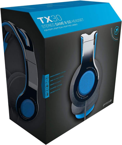 Gioteck - Casque stéréo Game & Go TX30 Bleu Grill pour PS5, PS4, Xbox Series, Xbox One et Mobile blue