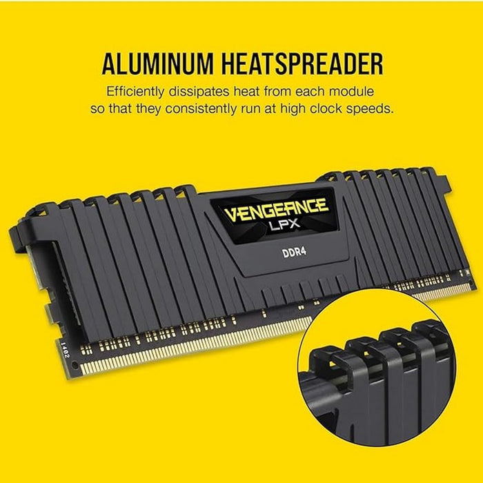 Corsair VENGEANCE LPX DDR4 RAM 32GB (2x16GB) 3200MHz CL16 Intel XMP 2.0 Computer Memory - Black (CMK32GX4M2E3200C16) 2 x 16 GB