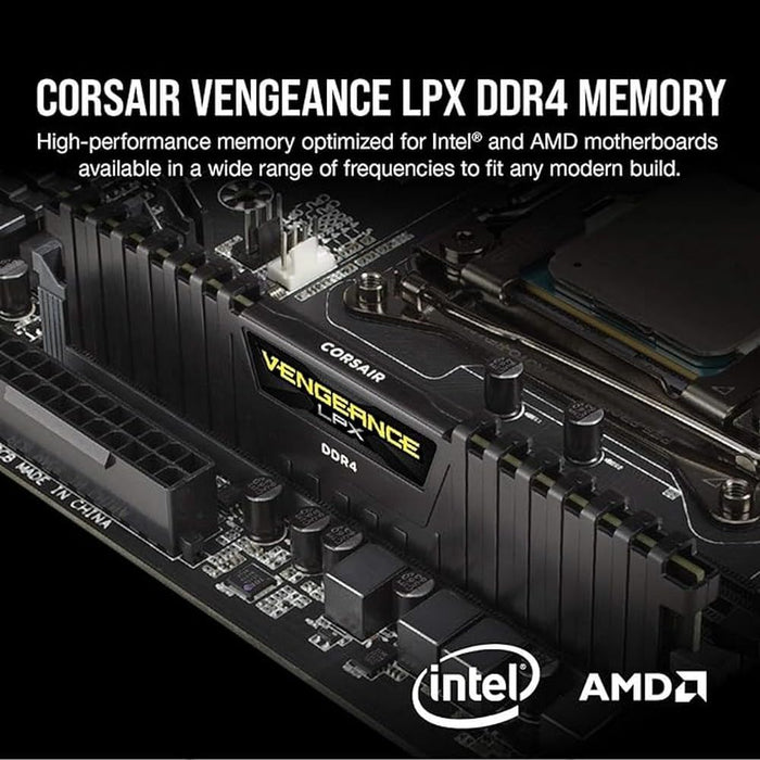 Corsair VENGEANCE LPX DDR4 RAM 32GB (2x16GB) 3200MHz CL16 Intel XMP 2.0 Computer Memory - Black (CMK32GX4M2E3200C16) 2 x 16 GB