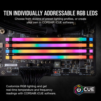 Corsair VENGEANCE RGB PRO DDR4 RAM 32GB (2x16GB) 3200MHz CL16 Intel XMP 2.0 iCUE Compatible Computer Memory - Black (CMW32GX4M2E3200C16) Black 2 x 16GB DRAM RGB Pro