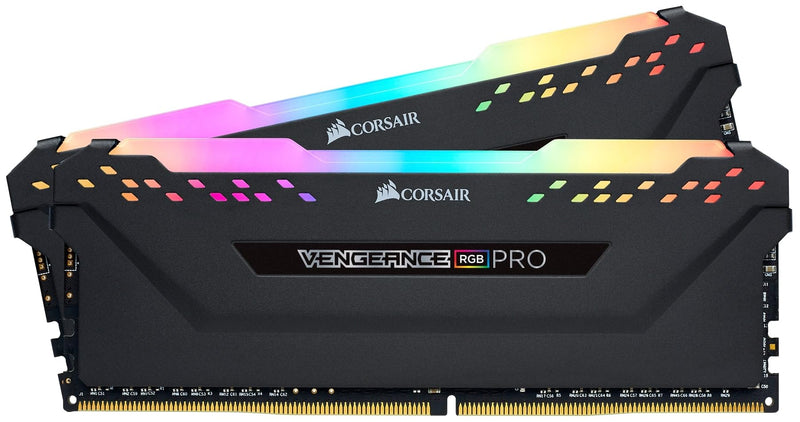 Corsair VENGEANCE RGB PRO DDR4 RAM 32GB (2x16GB) 3200MHz CL16 Intel XMP 2.0 iCUE Compatible Computer Memory - Black (CMW32GX4M2E3200C16) Black 2 x 16GB DRAM RGB Pro