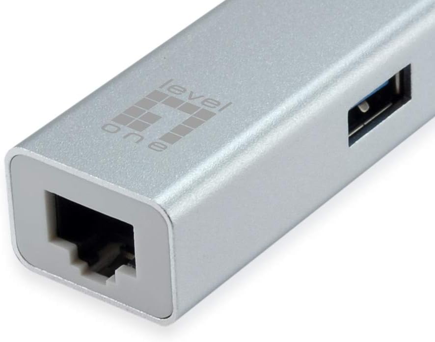 LevelOne USB-0504 Gigabit USB-C Network Adapter with USB Hub