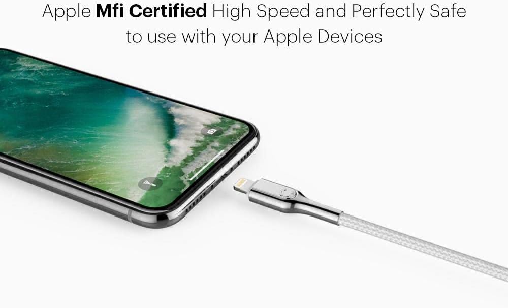 Cygnett Armoured - Cable Lightning a USB-C (1 m), Color Blanco