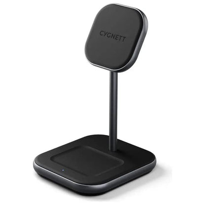 Cygnett MagDesk Wireless 2in1 Desk Stand - MagSafe Compatible Wireless Charger - 1.5m USB-C Cable and 20W USB-C Power Supply Included - CY3775ACOCP