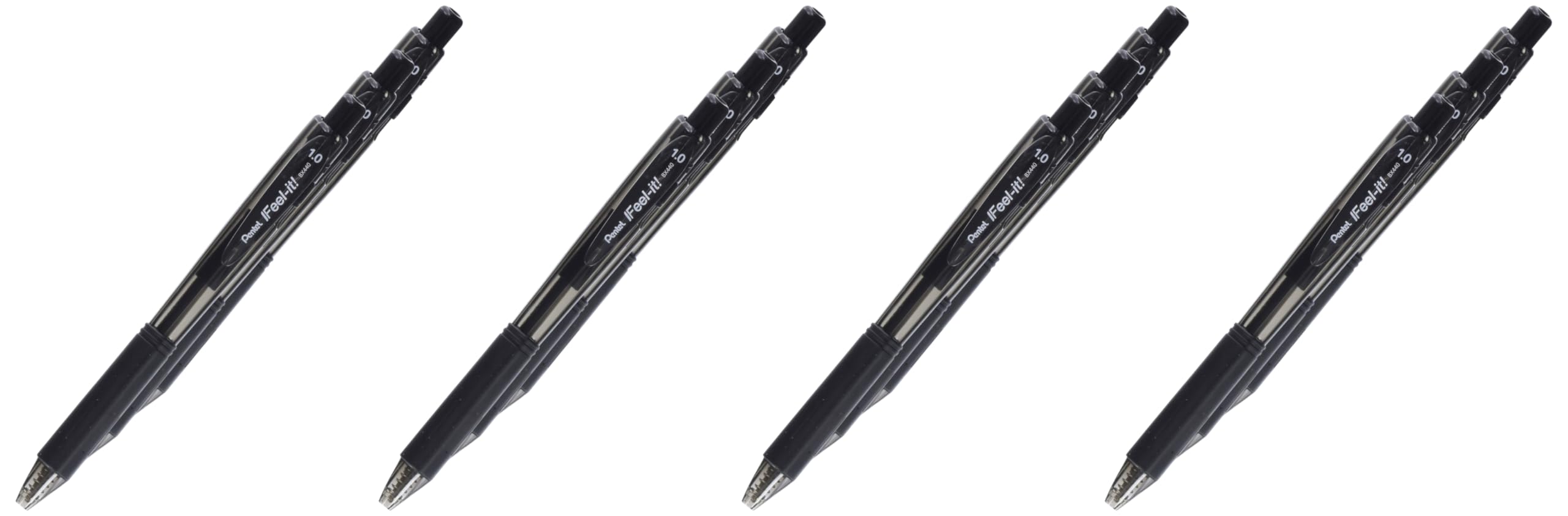Pentel Feel-It BX440 Ballpoint Pen Black (Pack of 12