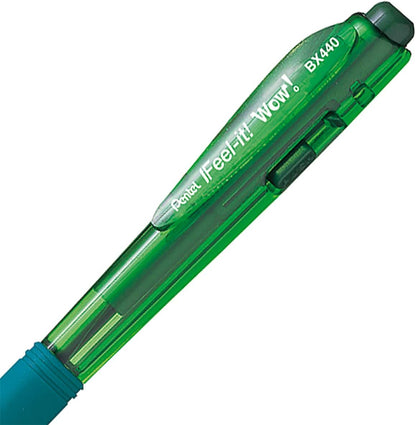 Pentel BX440 Feel-it! Wow! Ballpoint Pen 1 mm green 12 pcs