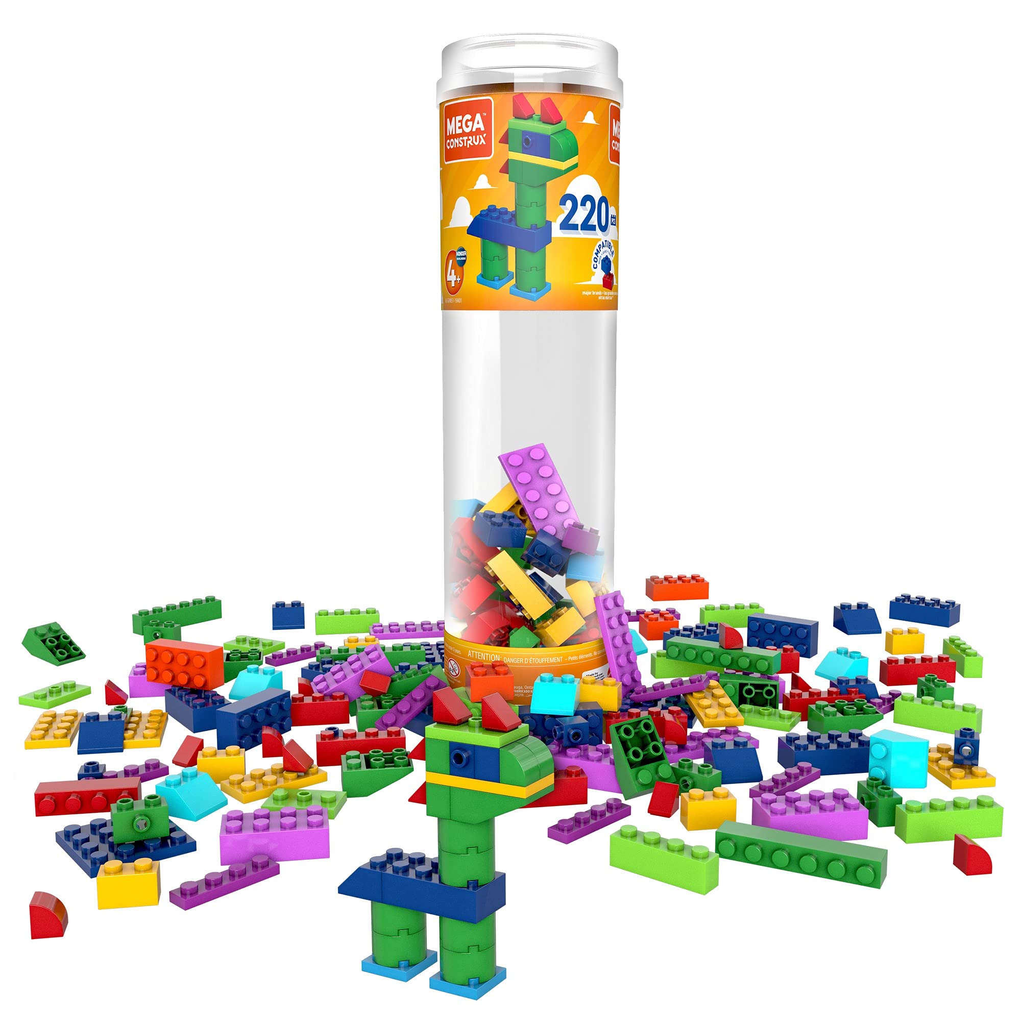 Mega Bloks Mega Construx Wonder Builders 220 pcs Building Tube