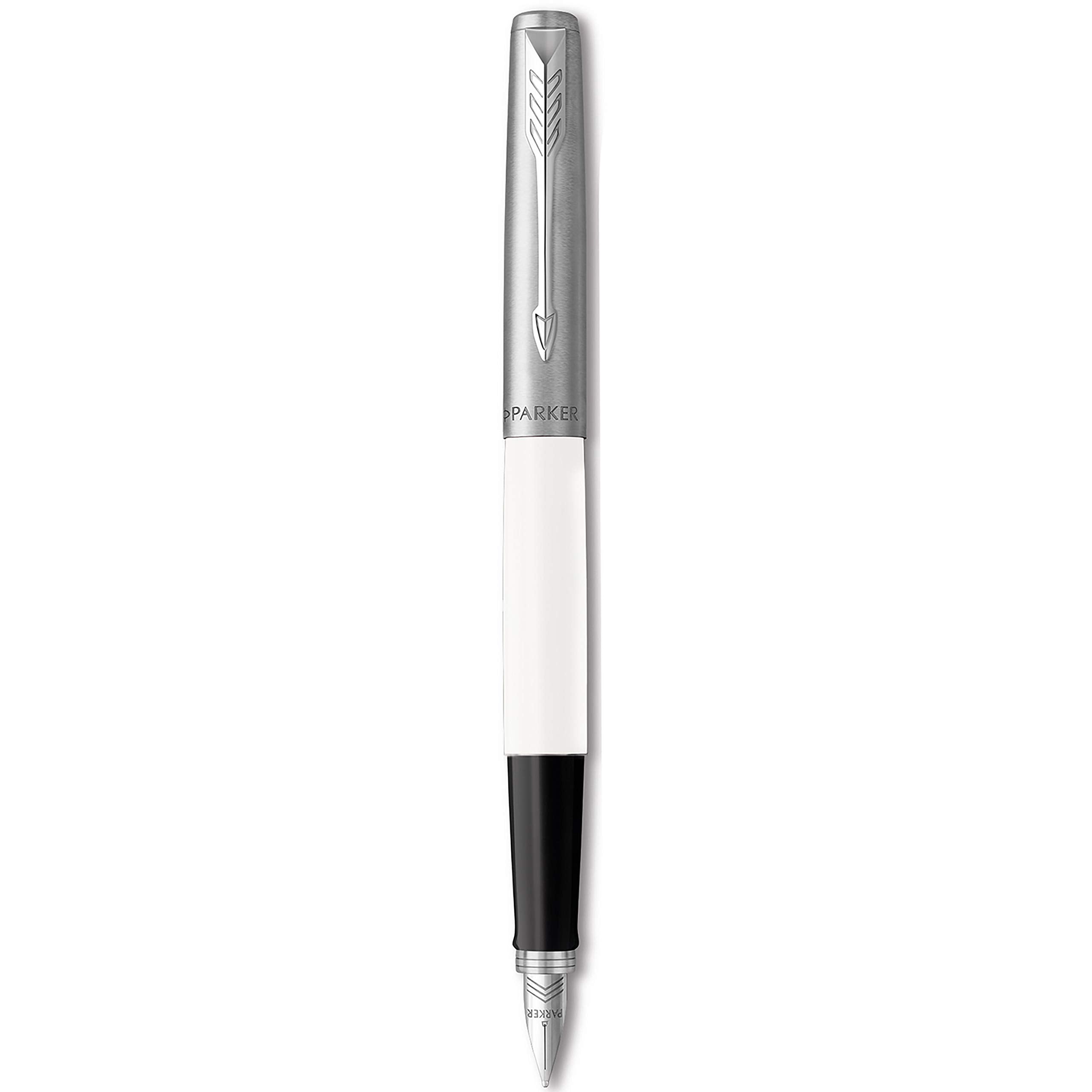 Parker Jotter Originals Fountain Pen | Classic White Finish | Medium Nib | Blue & Black Ink