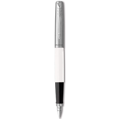 Parker Jotter Originals Fountain Pen | Classic White Finish | Medium Nib | Blue & Black Ink