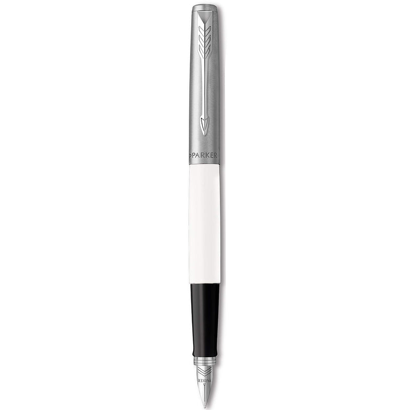 Parker Jotter Originals Fountain Pen | Classic White Finish | Medium Nib | Blue & Black Ink