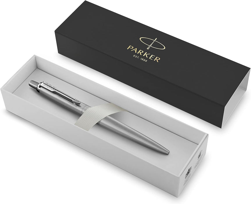 Parker Jotter XL Ballpoint Pen | Monochrome Stainless | Medium Point | Blue Ink | Gift Box