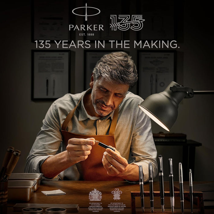 Parker 51 Ballpoint Pen | Black Barrel with Chrome Trim | Medium Point with Black Ink Refill | Gift Box