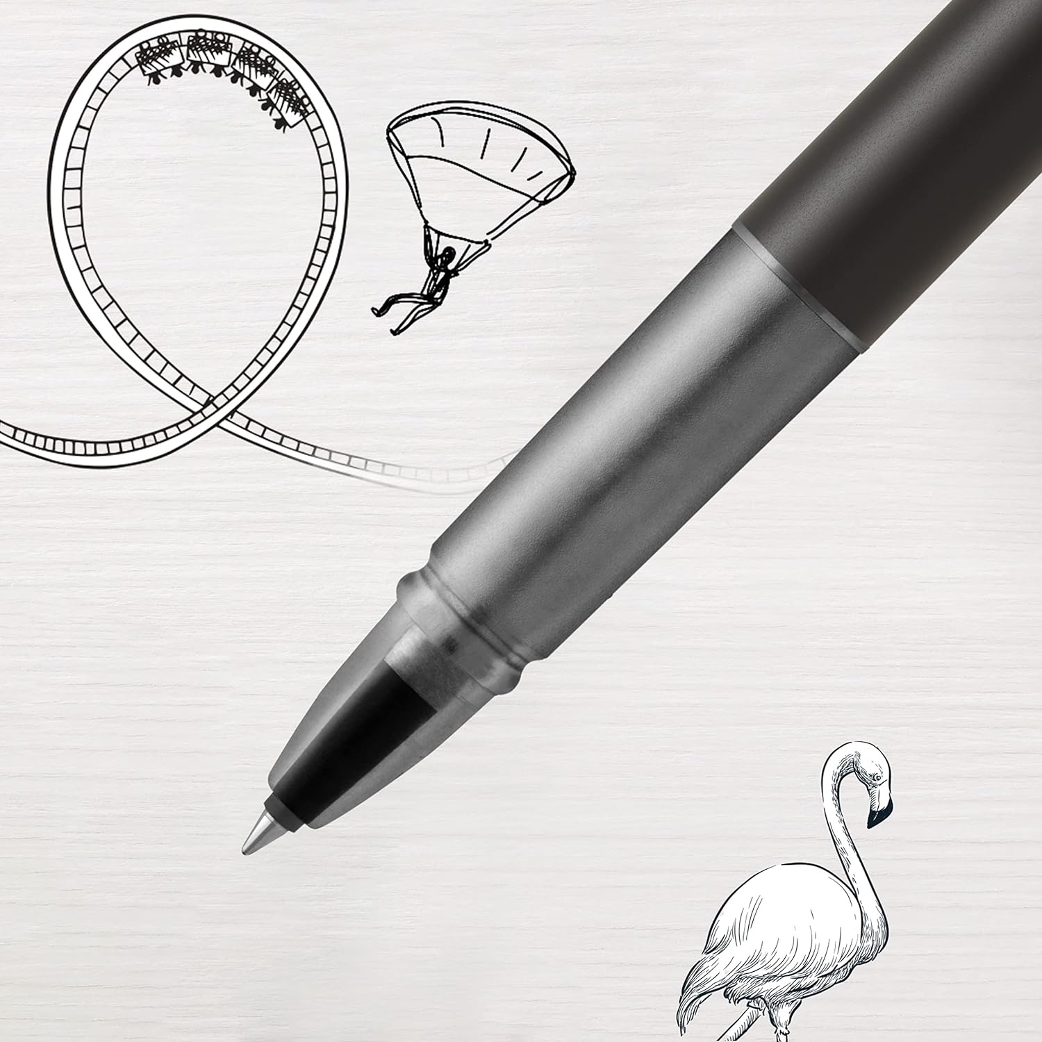 Parker Vector XL Rollerball Pen | Metallic Black Lacquer on Brass | Fine Point with Black Ink Refill |