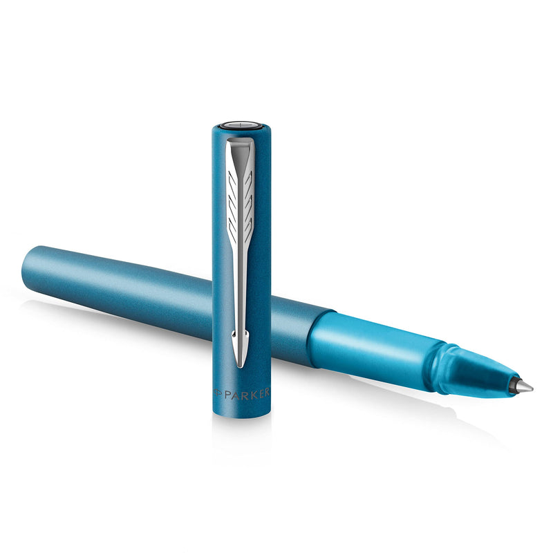 Parker Vector XL Rollerball Pen | Metallic Teal Lacquer on Brass | Fine Point with Black Ink Refill |