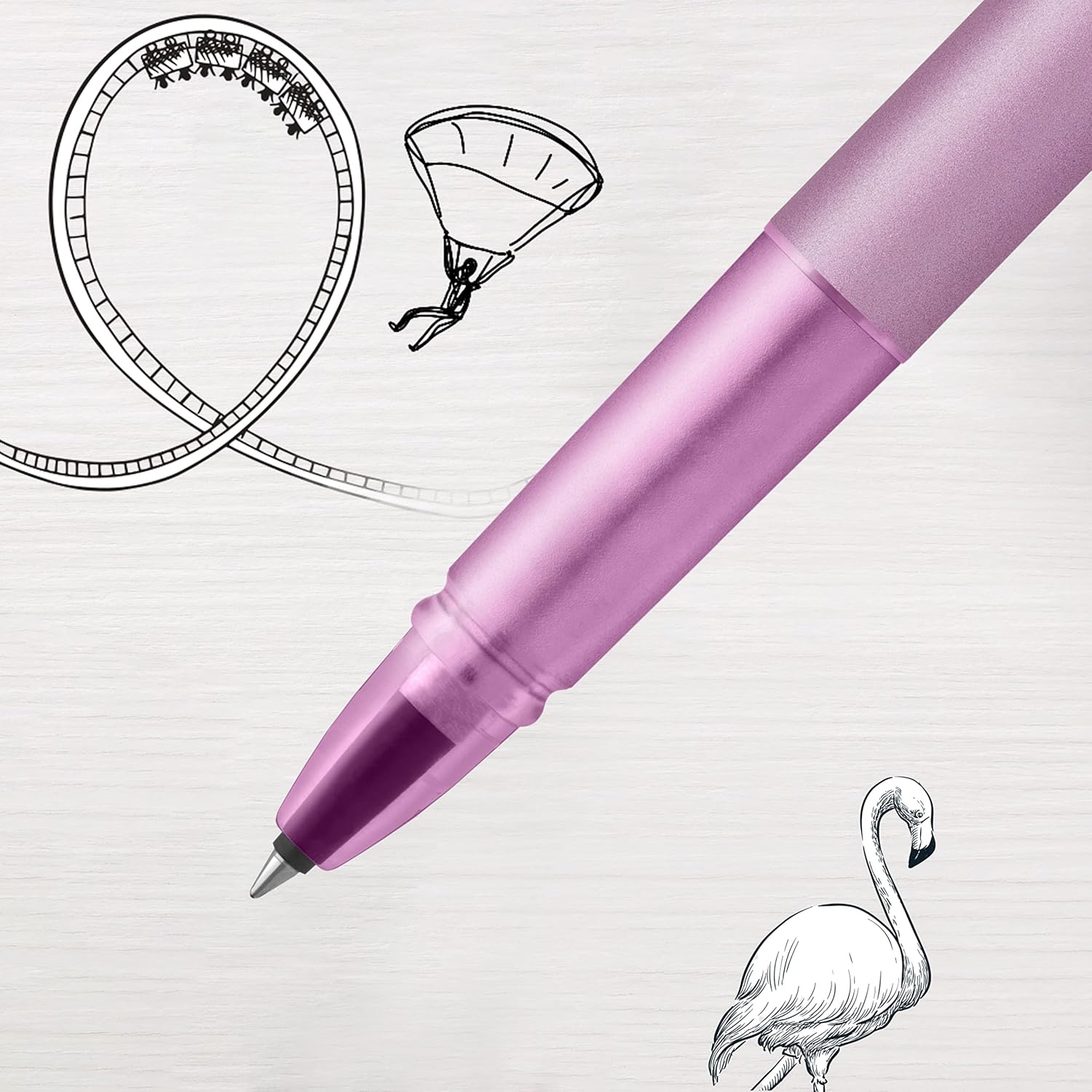 Parker Vector XL Rollerball Pen | Metallic Lilac Lacquer on Brass | Fine Point with Black Ink Refill |