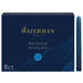 Waterman Fountain Pen Refill Ink Cartridges | Long Standard | Serenity Blue | 8 Count