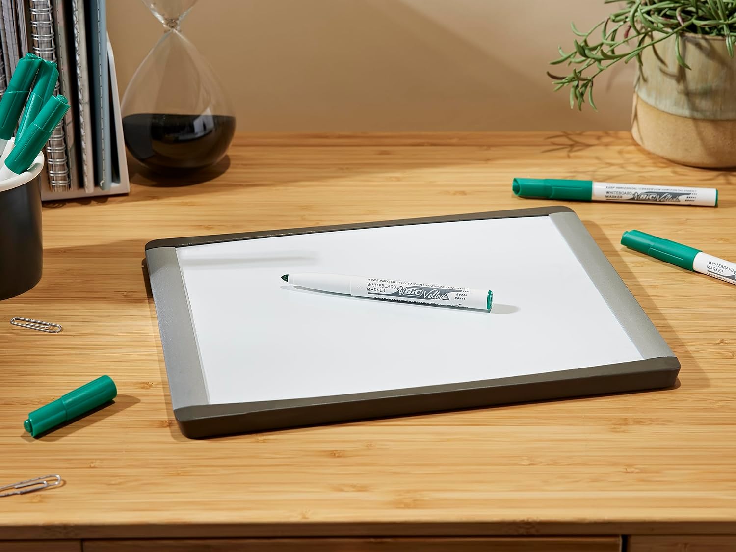 BIC Velleda 1741 Feutres pour Tableau Blanc Effaçables à Sec, Pointe Conique Moyenne - Vert, Boîte de 12