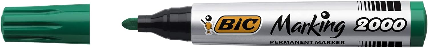 BIC Marking 2000 Permanent Markers Bullet Tip Green 12 Box