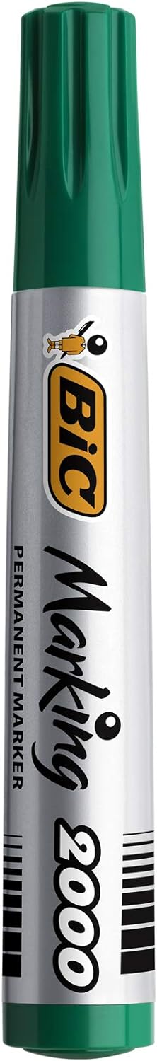 BIC Marking 2000 Permanent Markers Bullet Tip Green 12 Box