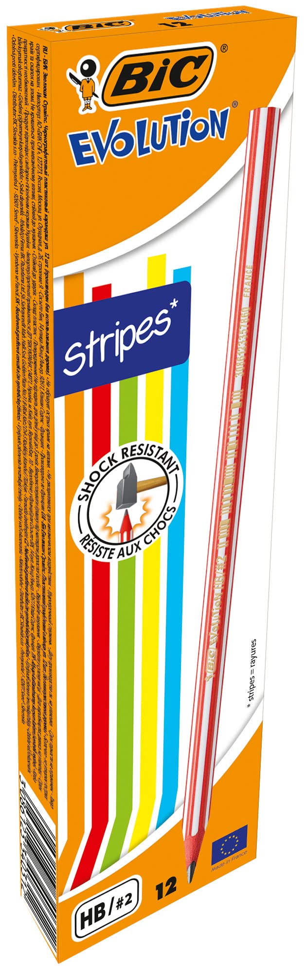 Bic LAPICES DE GRAFITO EVOLUTION STRIPES UNIDAD (12 unid.)
